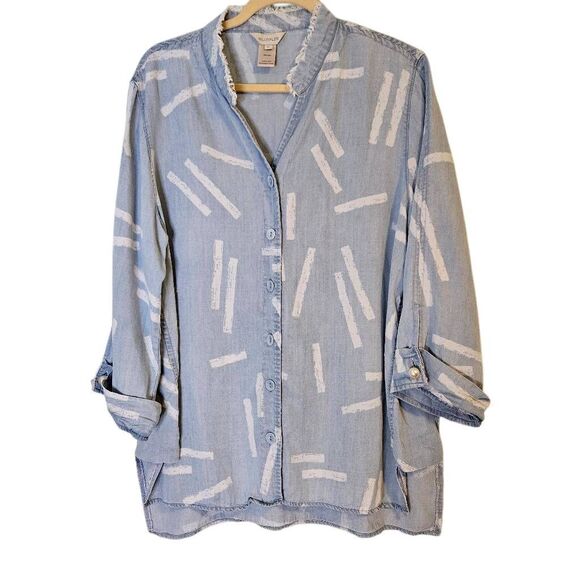 Multiples soft light denim shirt. Size XL.   #843 - Picture 1 of 6